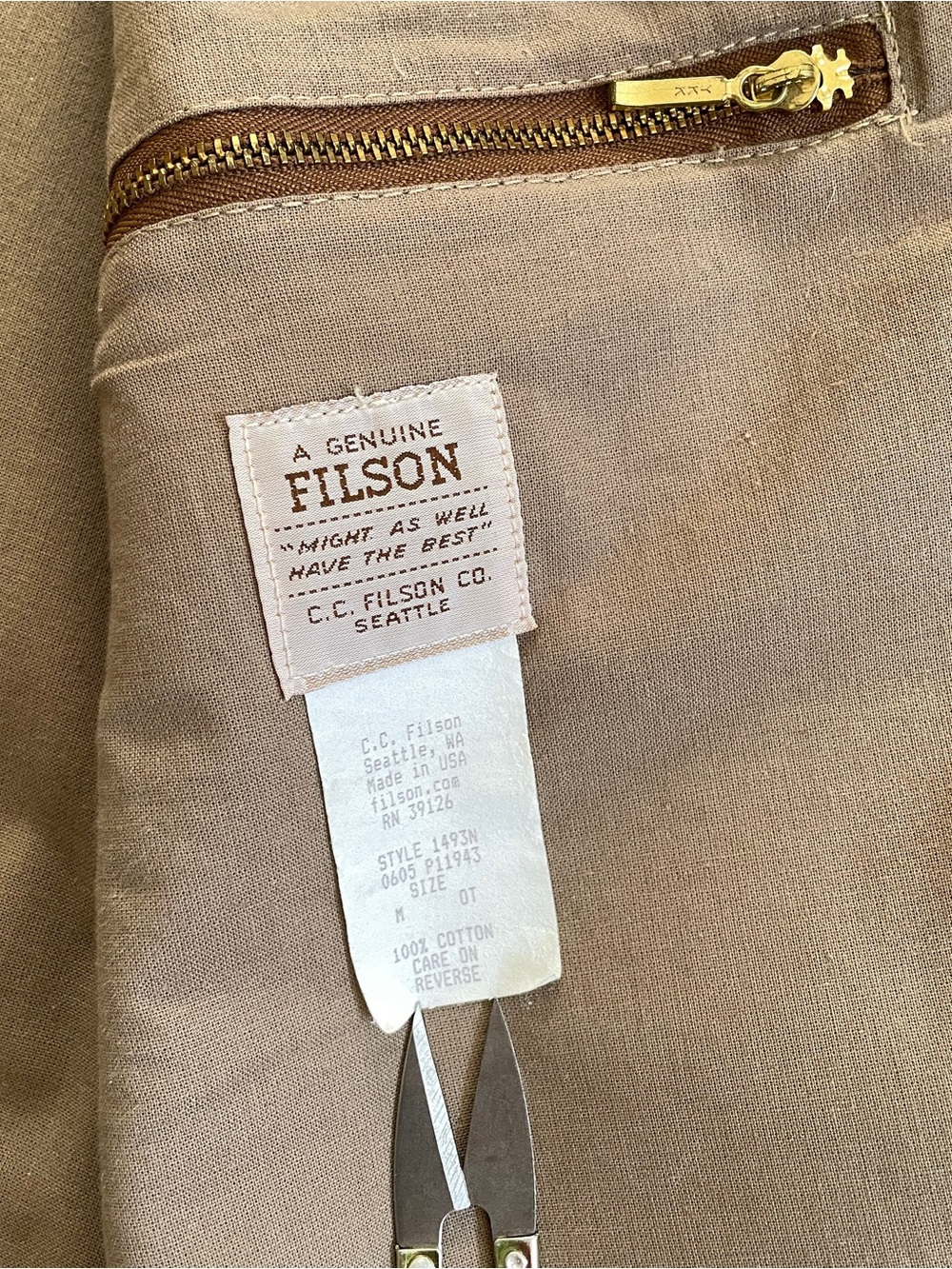 Filson waxed canvas tin cloth field jacket with moleskin collar - Picture 3 of 7